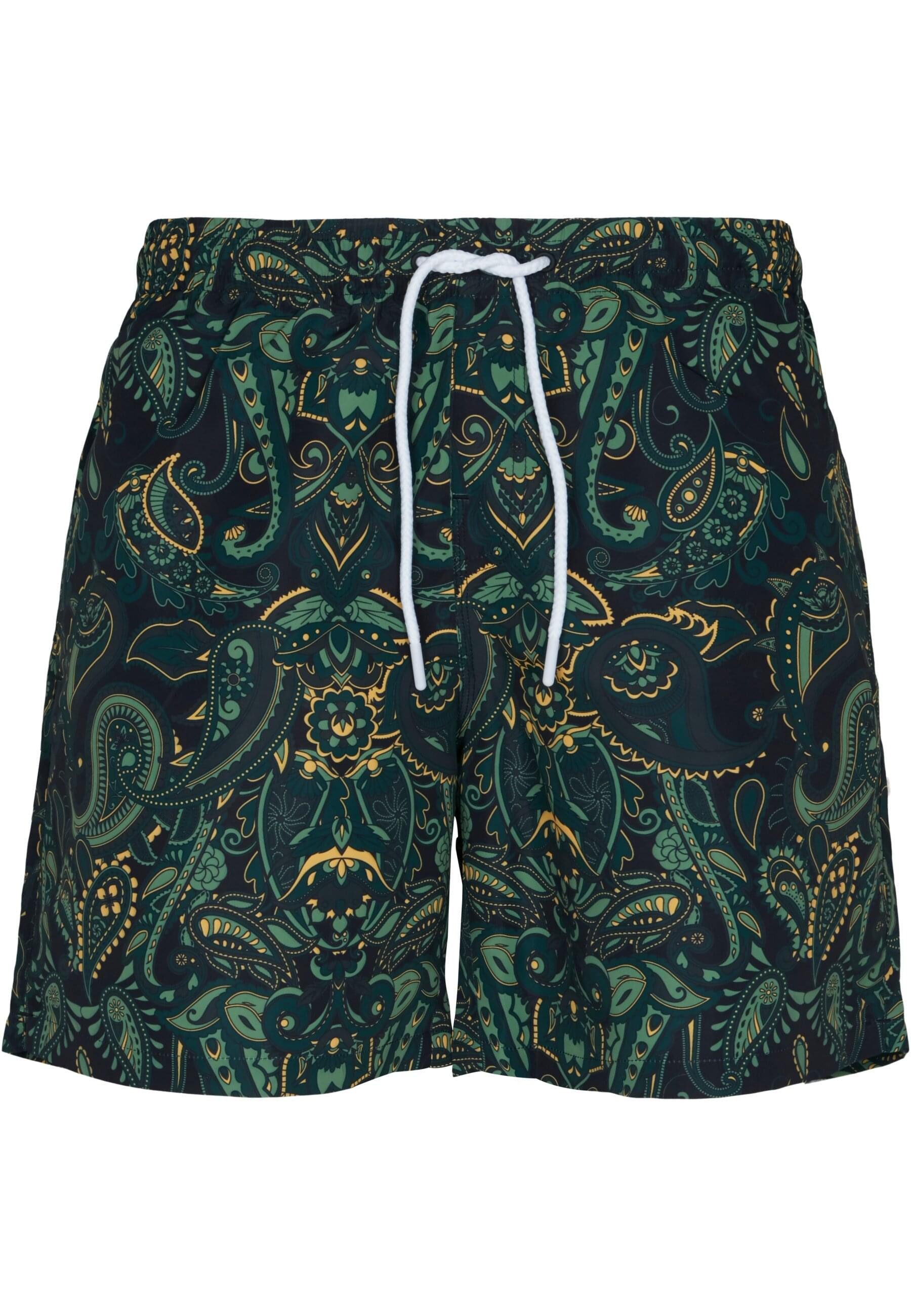 URBAN CLASSICS Badeshorts Urban Classics Herren Paisley Swim Shorts