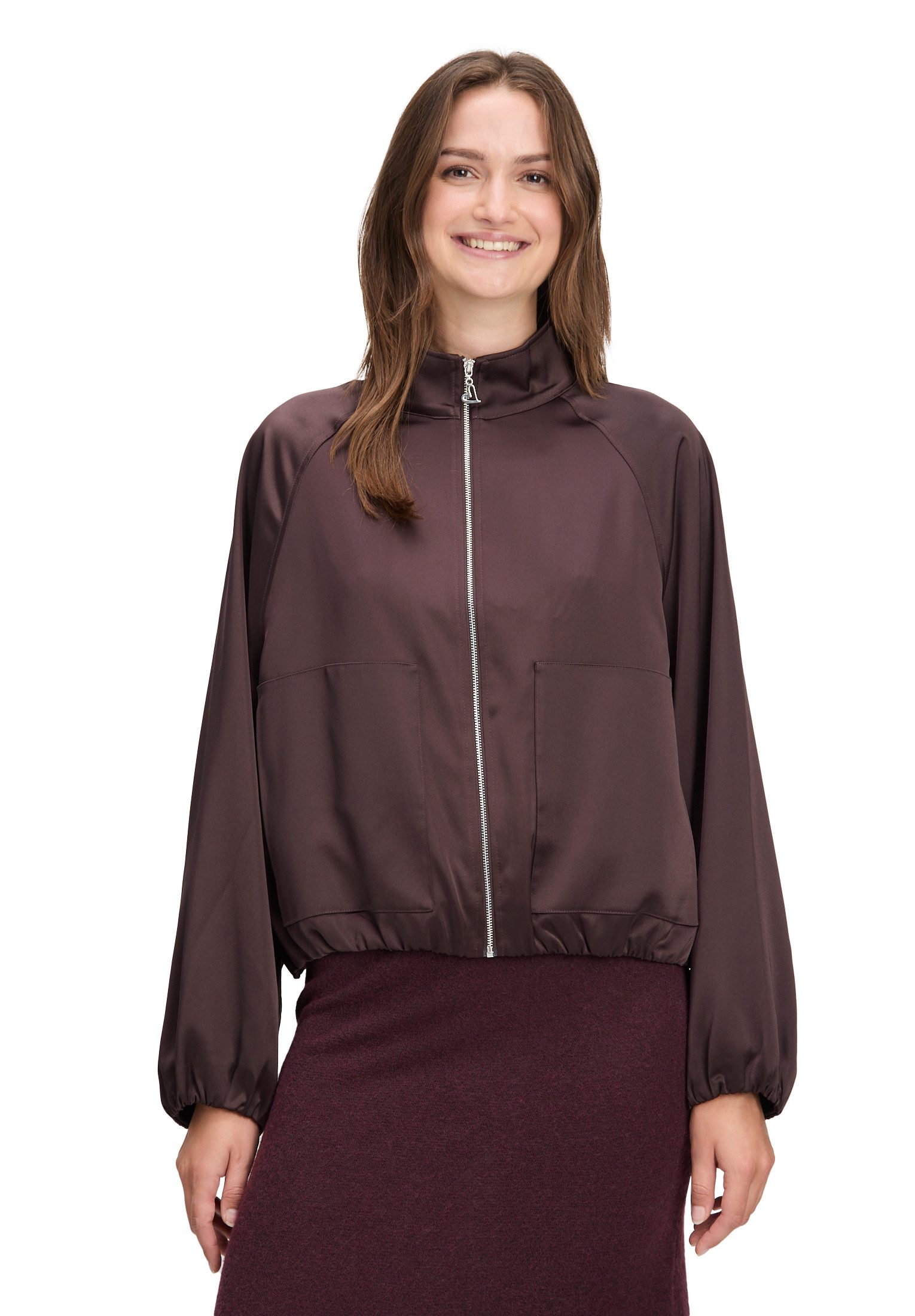 Cartoon Bomberjacke Damen Bomberjacke mit Eingrifftaschen günstig online kaufen