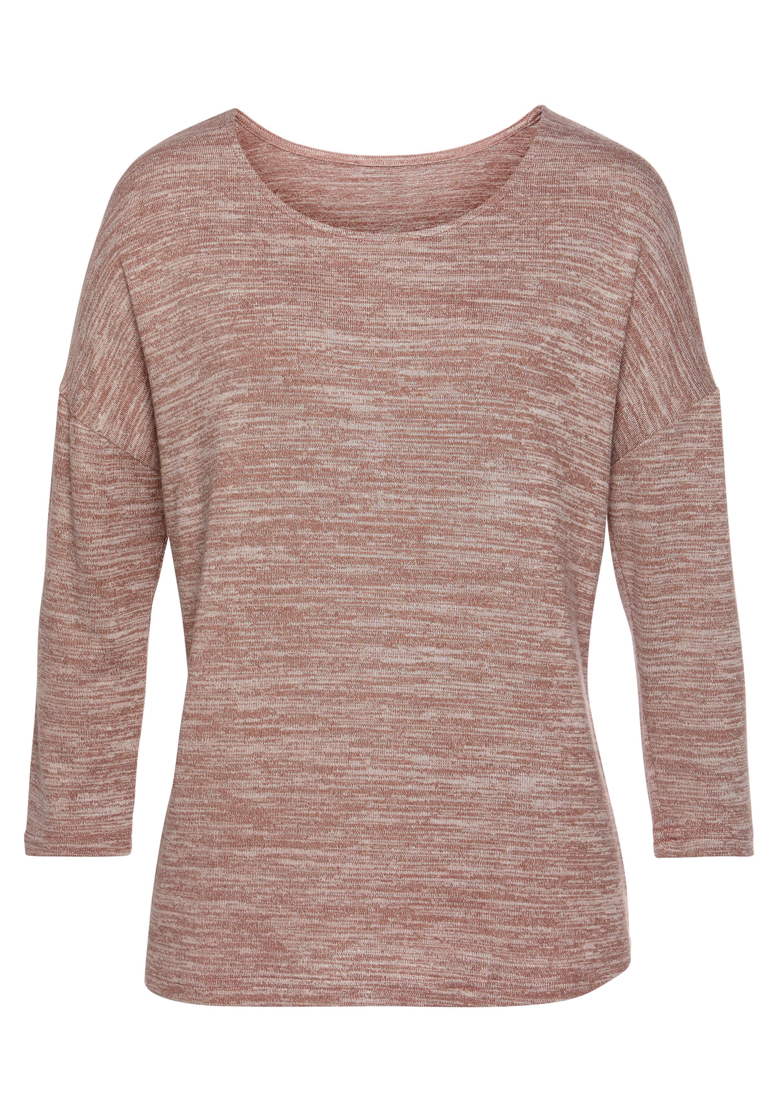 Vivance 3/4-Arm-Shirt "mit modischer Melange-Struktur", aus leichter Strick günstig online kaufen