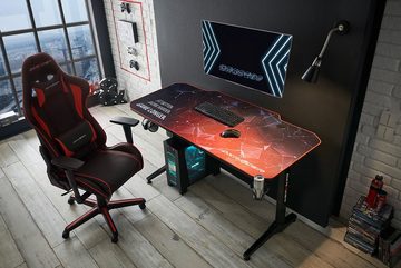 DXRacer Gaming Chair DXRacer F08 (Chefsessel in schwarz und rot), Wippfunktion, Armlehnen 3D verstellbar