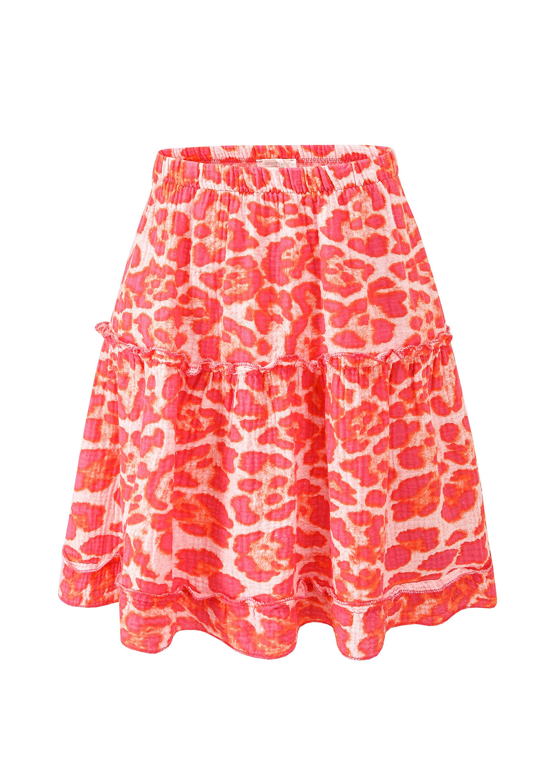 SASSYCLASSY A-Linien-Rock Musselin Rock mit Volant Damen Rock mit elastisch günstig online kaufen