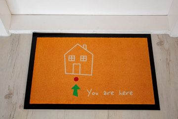 Fußmatte You are Here Orange 60 x 40 cm, Mr. Ghorbani, Rechteckig, Höhe: 3 mm