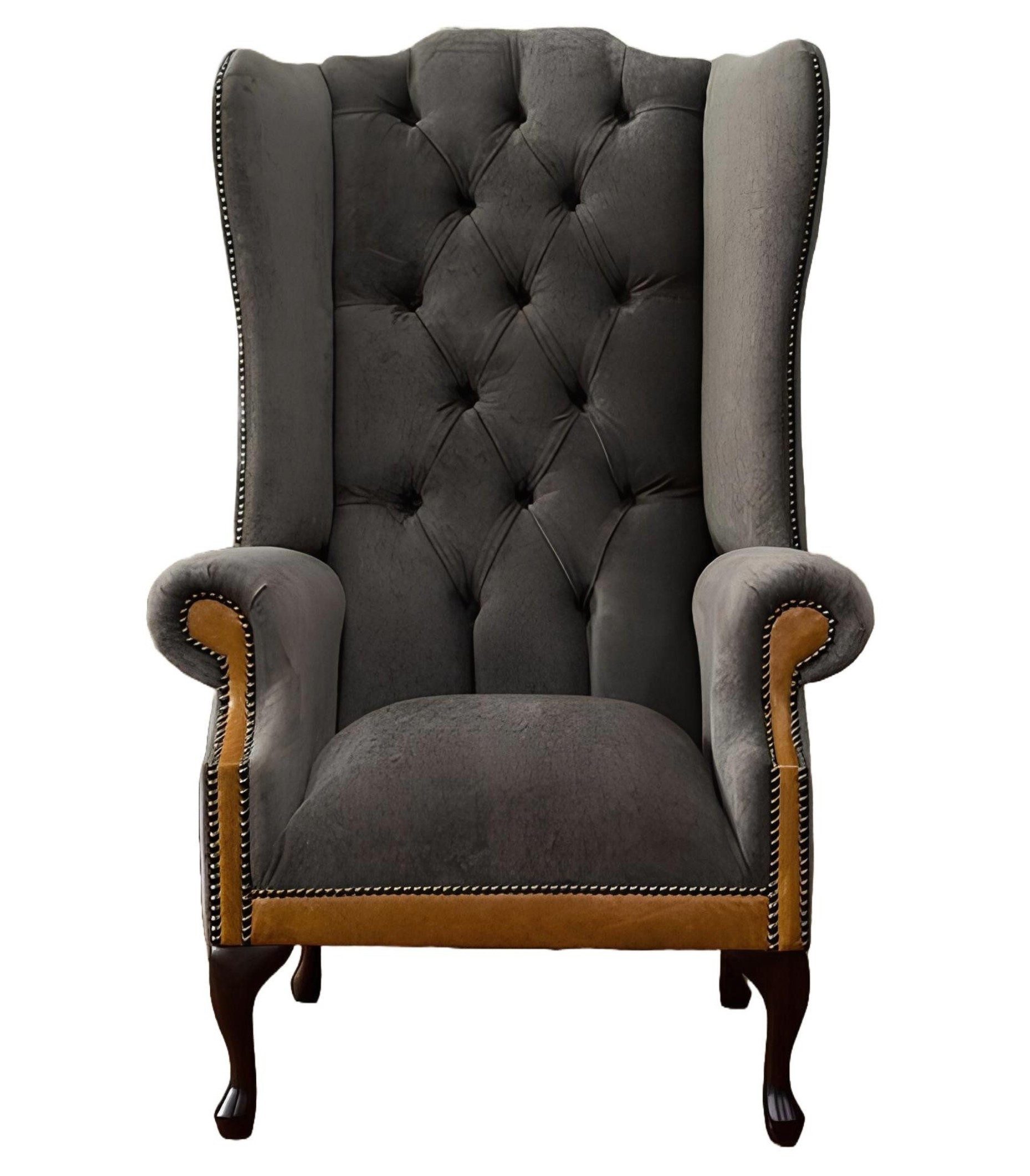 Chesterfield-Sessel Chesterfield Große Stoff Design Wohnzimmer Couch Sofa Polster 3 Sitzer