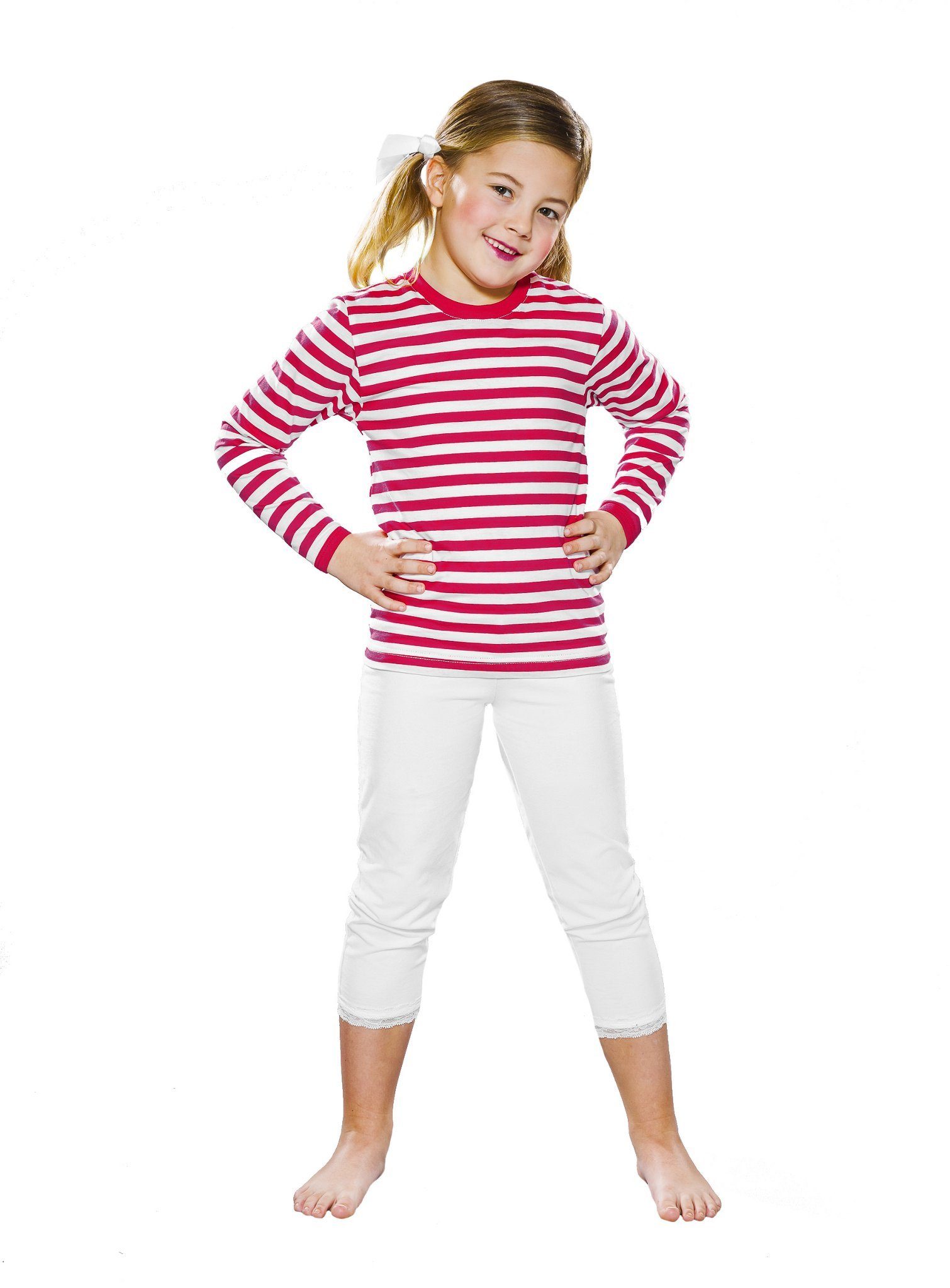 Clown-Kostüm Ringelshirt rot-weiß Clown Karnevalskostüm Kinder