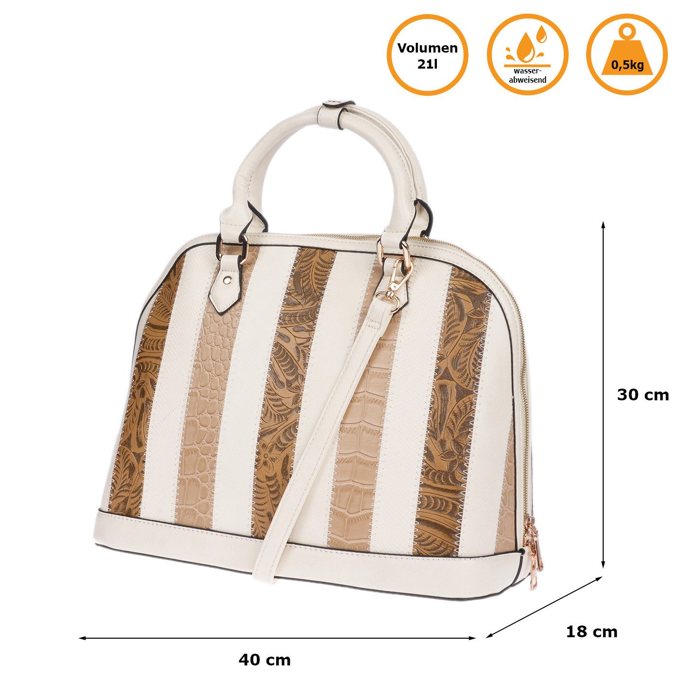 Christian Wippermann Umhängetasche Damen Tasche Schultertasche Umhängetasche Crossover (1 tlg), Leder Optik Handtasche