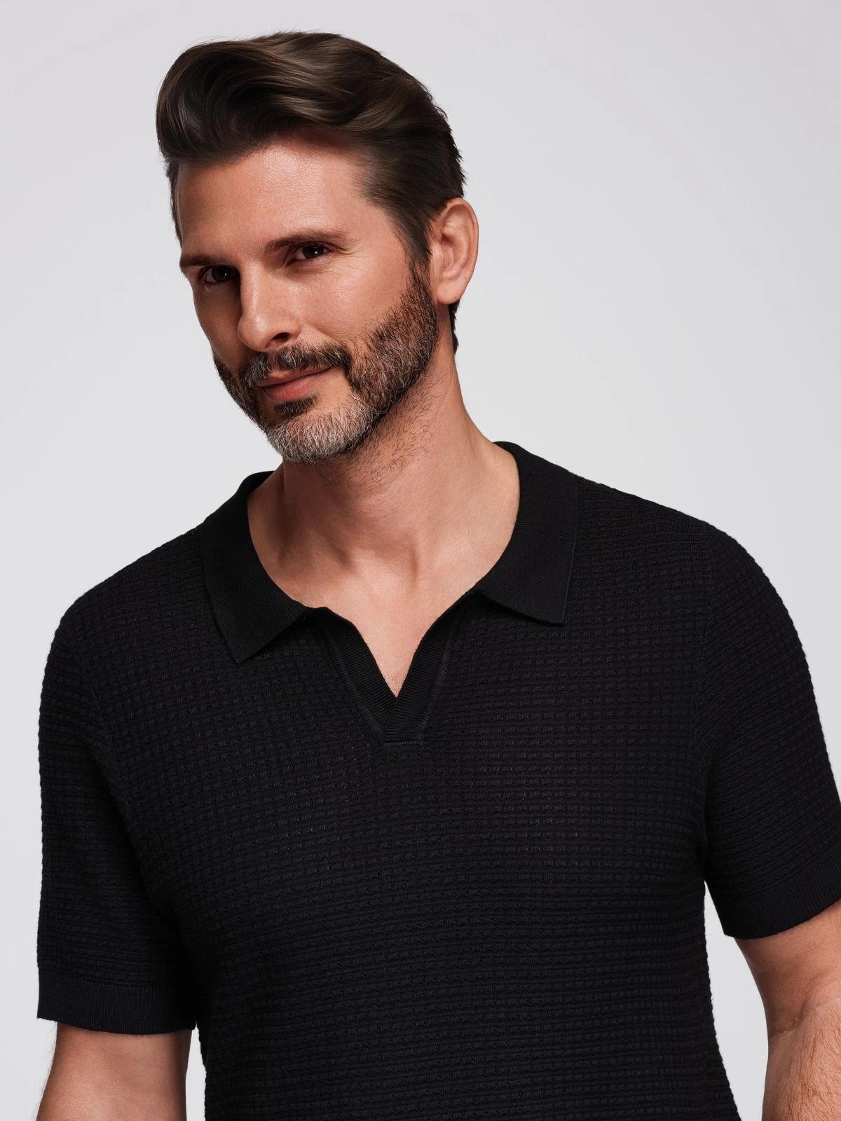 OMBRE Poloshirt Gestricktes Poloshirt für Herren ohne Knöpfe