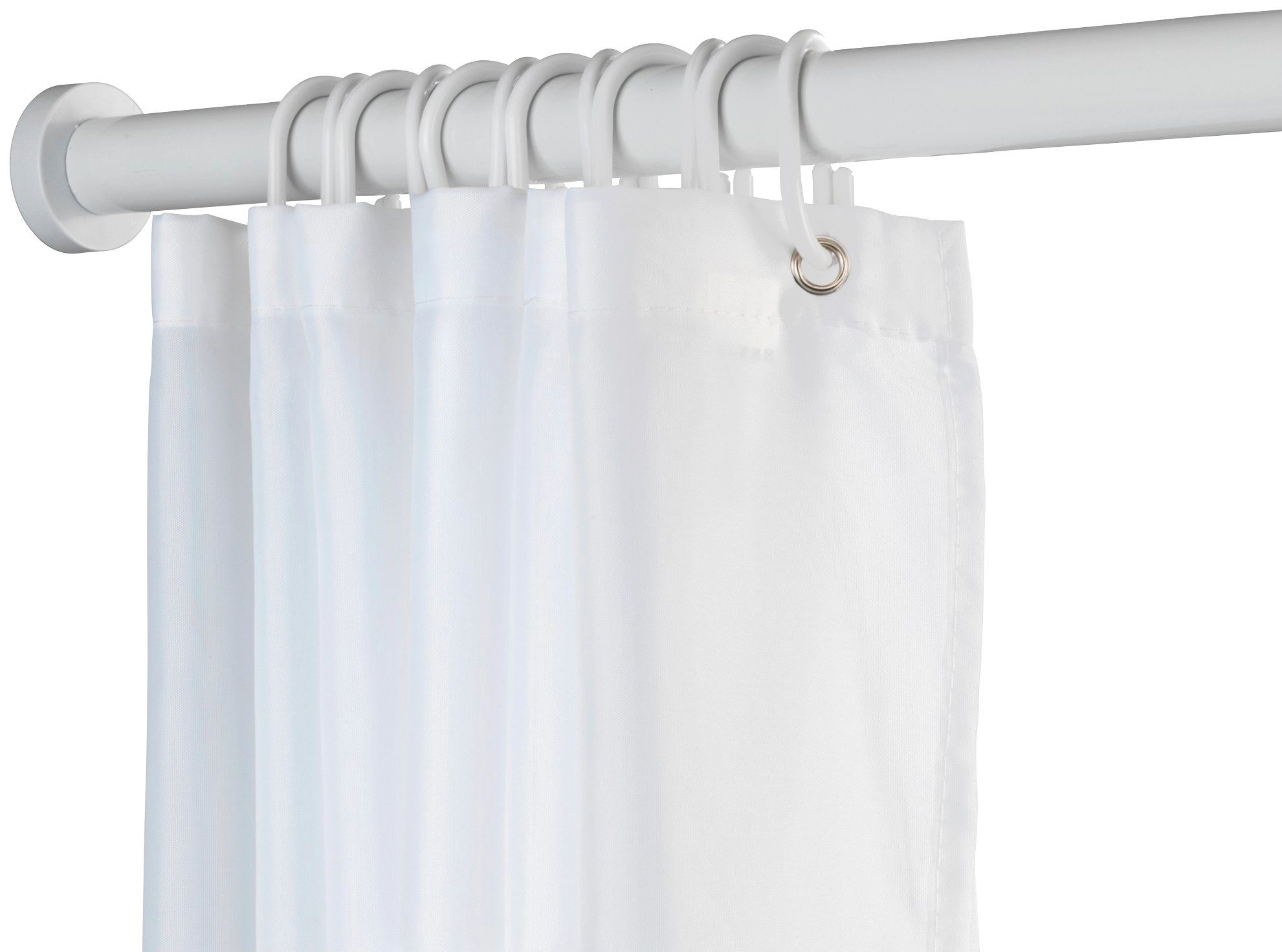 WENKO Duschvorhangstange Luz, Ø 280 mm, ausziehbar, ohne Bohren, geklemmt, günstig online kaufen