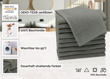 ZOLLNER Gästehandtücher, Walkfrottier (10-St), 30 x 50 cm, 100% Baumwolle, alle Farben bis 95°C waschbar