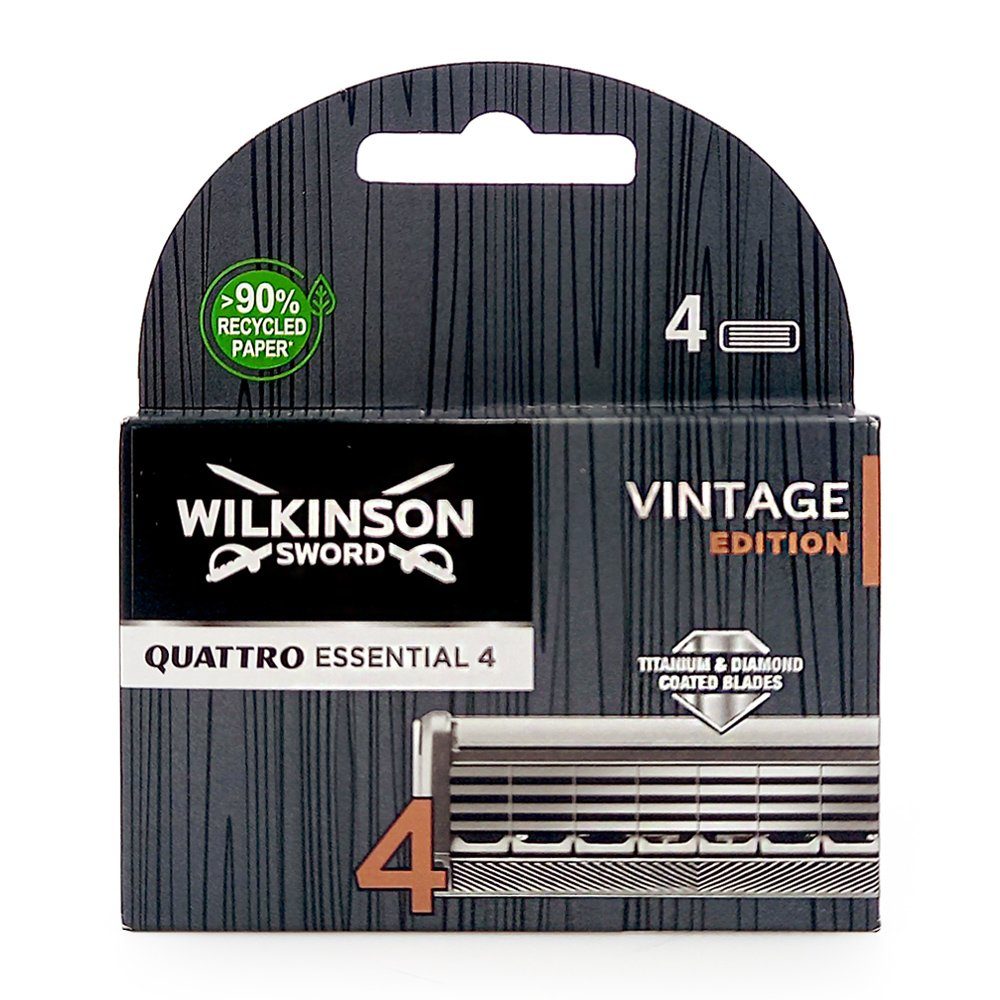 Edition Vintage Essential Wilkinson Pack Wilkinson Rasierklingen Rasierklingen, 4 Quattro 4er