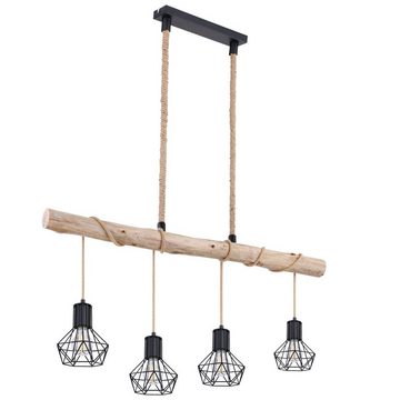 etc-shop Hängeleuchte, Hängeleuchte Esszimmerlampe Deckenleuchte Pendellampe, Holz Balken