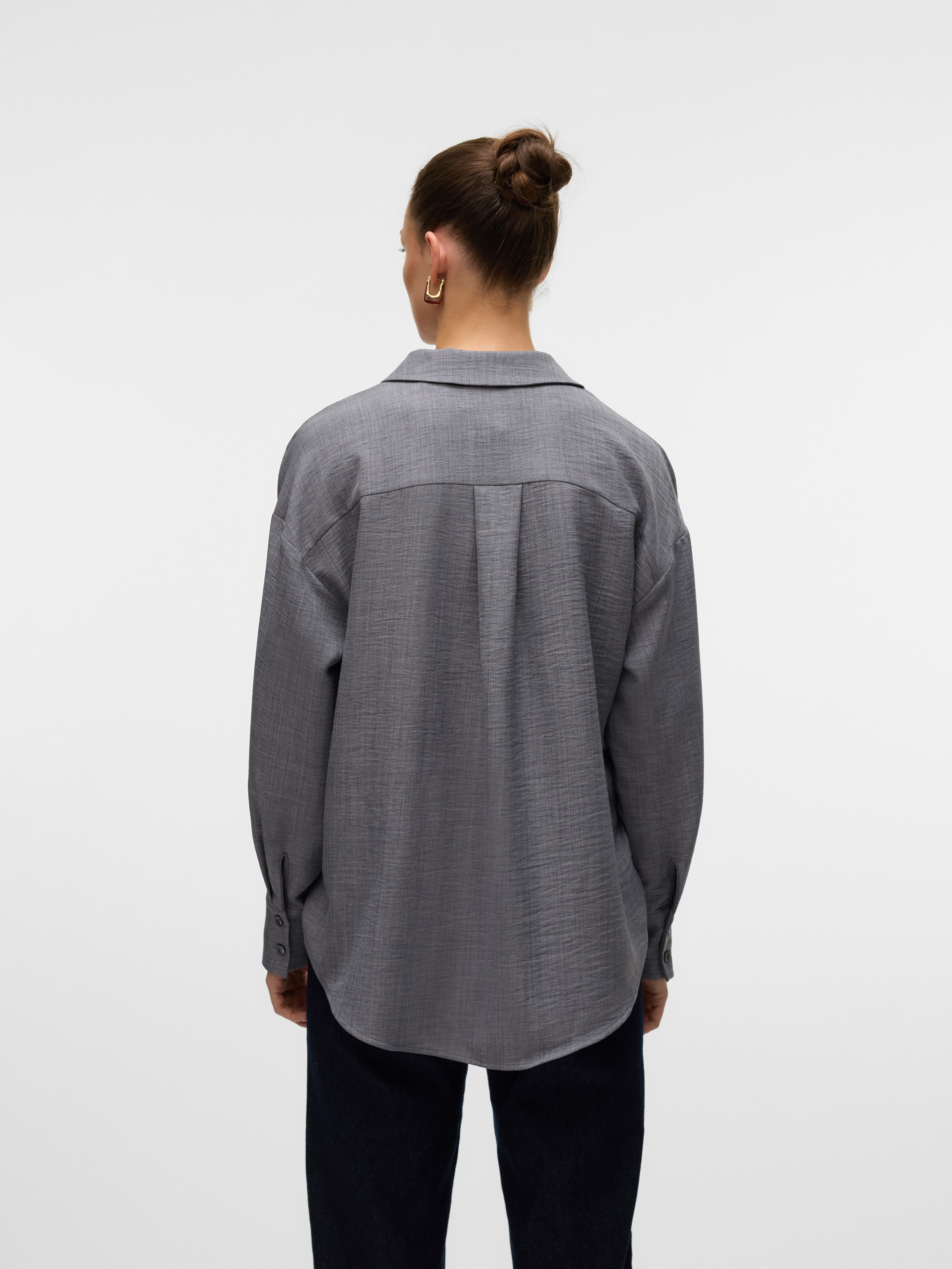 Vero Moda Langarmbluse VMMELANEY QUEENY LS SHIRT WVN NOOS Kunstfaser, loose fit