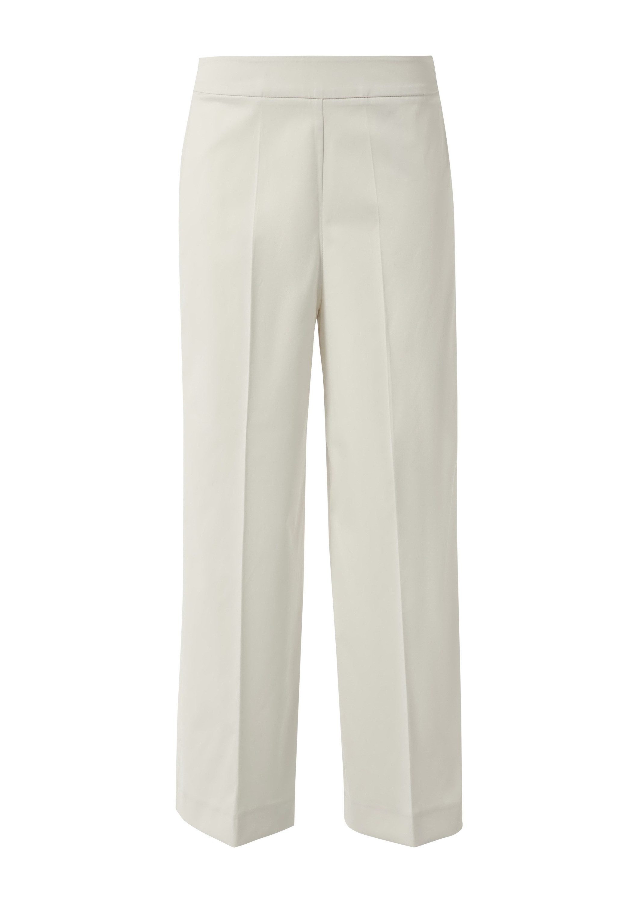 comma 7/8-Hose Hose Baumwoll-Hose mit seitlichem Reißverschluss und Semi-Wide-Leg