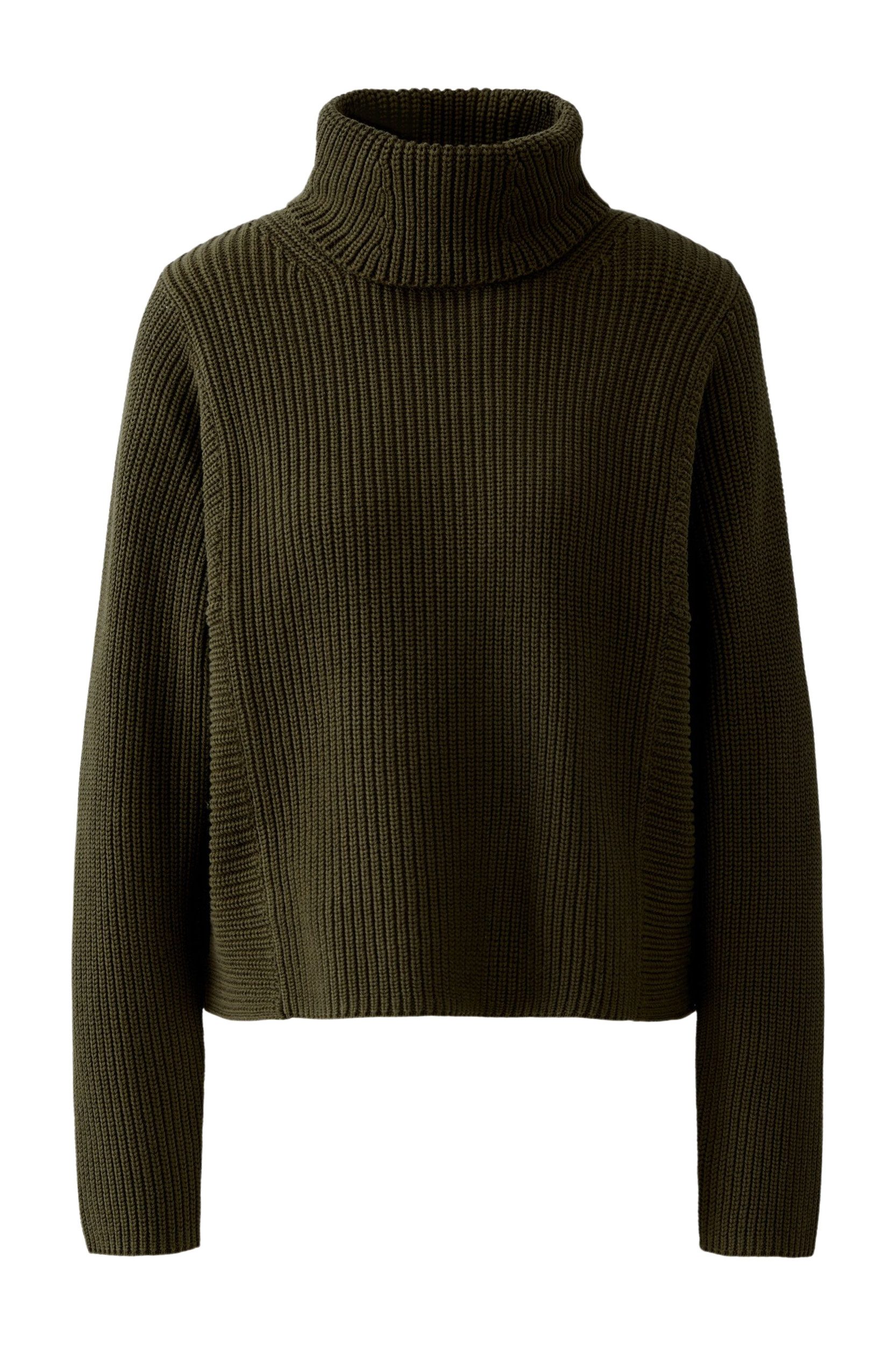 Oui Wollpullover Pullover khaki