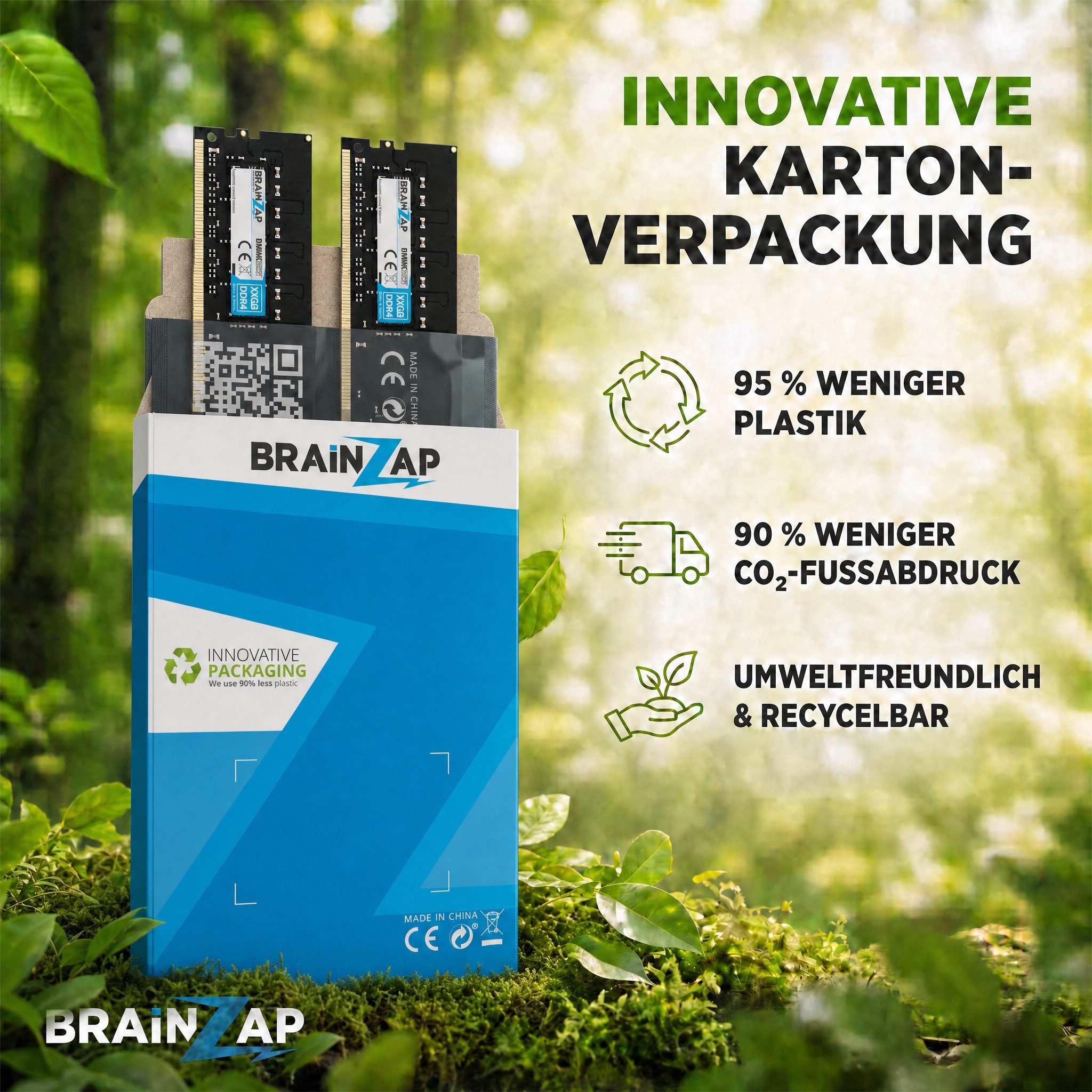 BRAINZAP 16GB (2x 8GB) RAM PC4-2666V DIMM PC-Arbeitsspeicher (2666 MHz, CL19, 2Rx8, Non-ECC, Unbuffered, Desktop-PCs - Intel und) – Bild 5 von 5