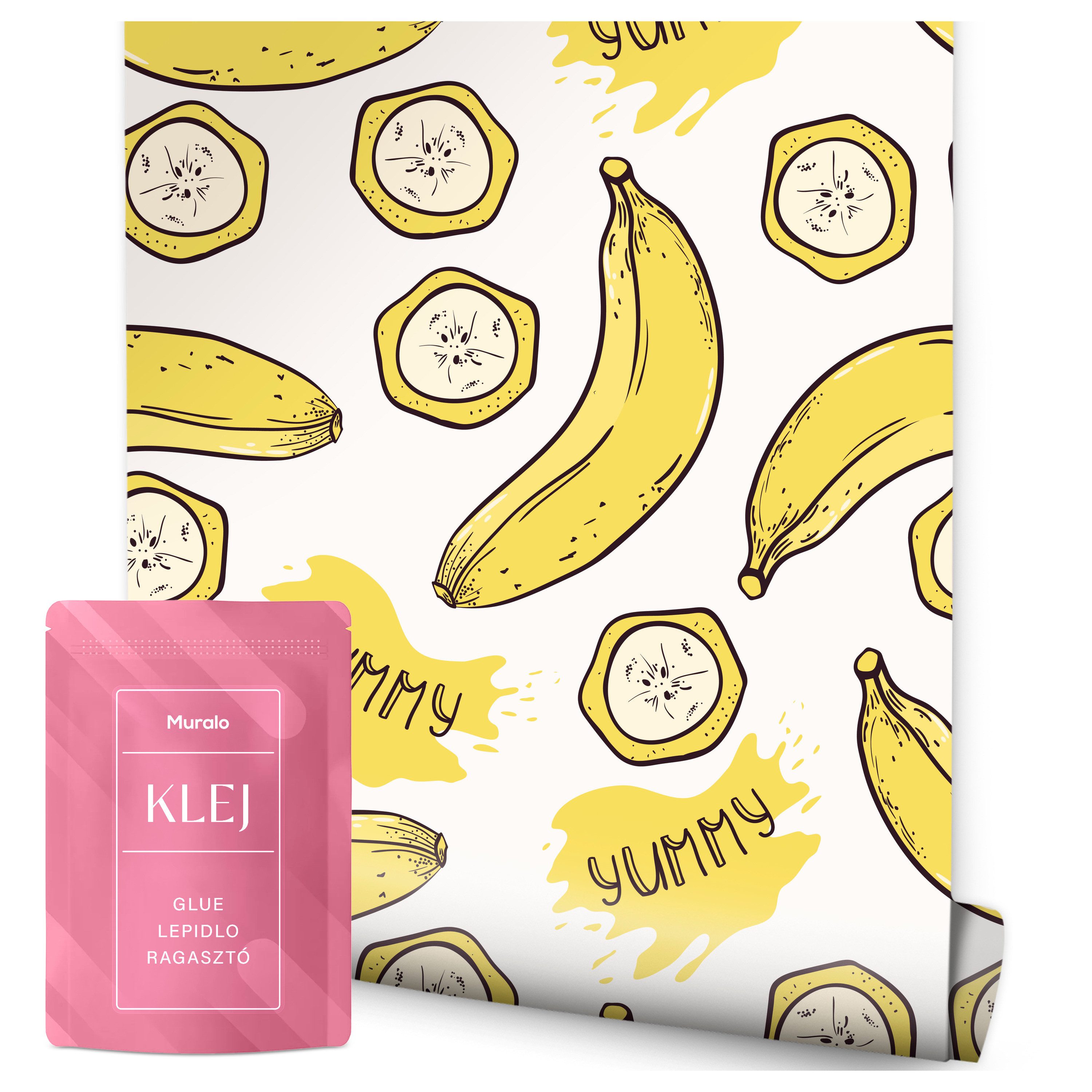 Muralo Vliestapete Wandtapete Natur – Fototapete Vlies 0,50 x 10 m Wohnzimmer, bedruckt, Sommerbananen, Rolle 0,50 x 10 m, Vlies 130 g/m²