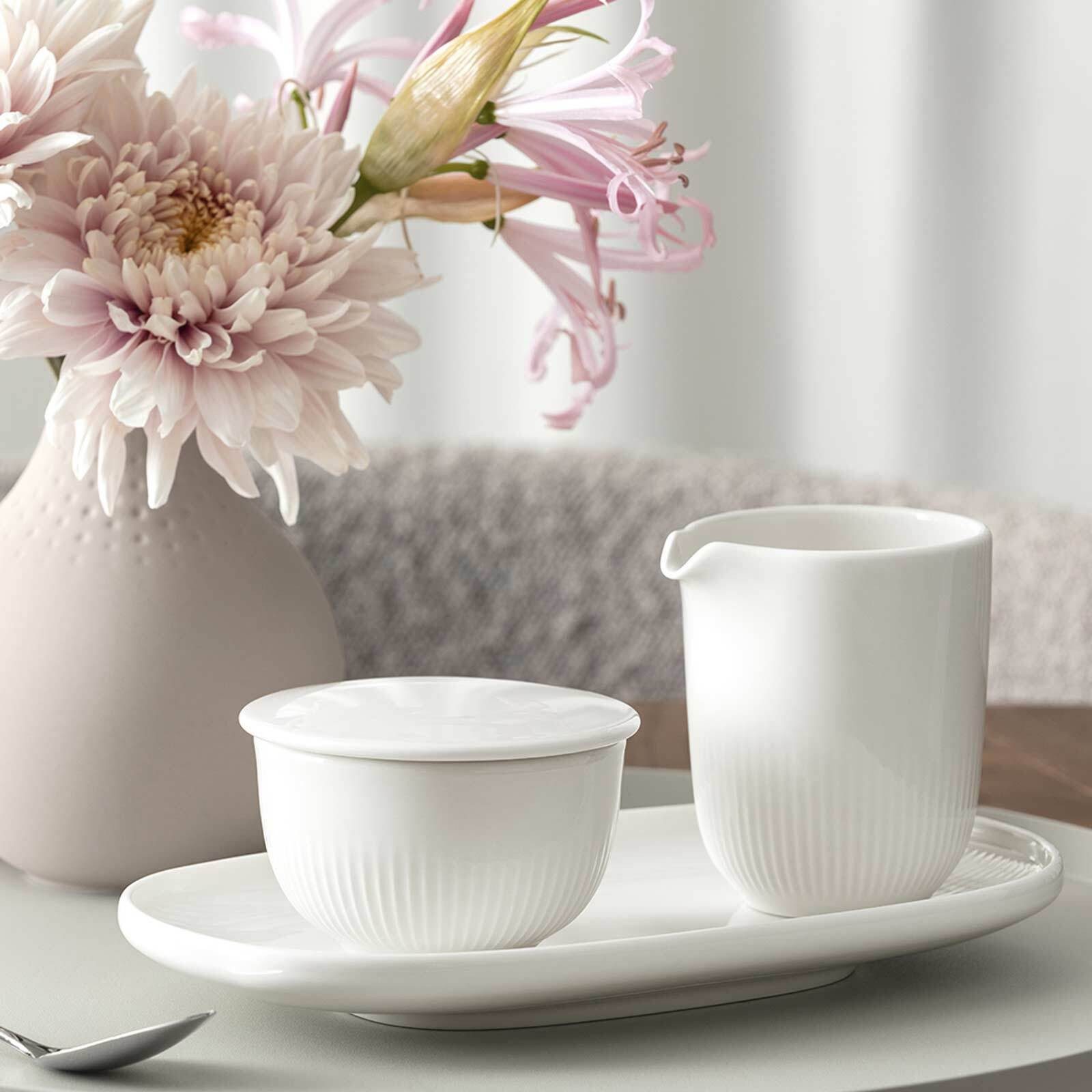 Villeroy & Boch Milch- und Zuckerset Afina Milch- und Zucker-Set (3-tlg), Porzellan