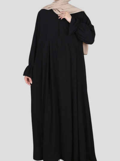 Aymasal Maxikleid Abaya Naima basic schlicht modest Fashion Kaftan islamische Mode Abaya Langarm mit Reißverschluss aus Medina Seide