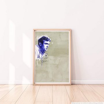 Sinus Art Leinwandbild James Dean III 90x60cm Paul Sinus Art Splash Art Wandbild als Poster ohne Rahmen gerollt