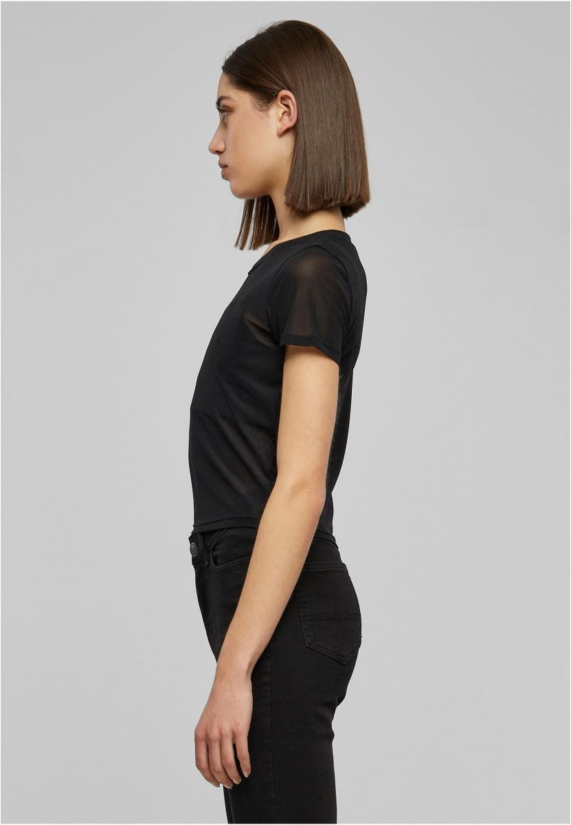 URBAN CLASSICS Rundhalsshirt Ladies Short Mesh Tee Damen T-Shirt günstig online kaufen