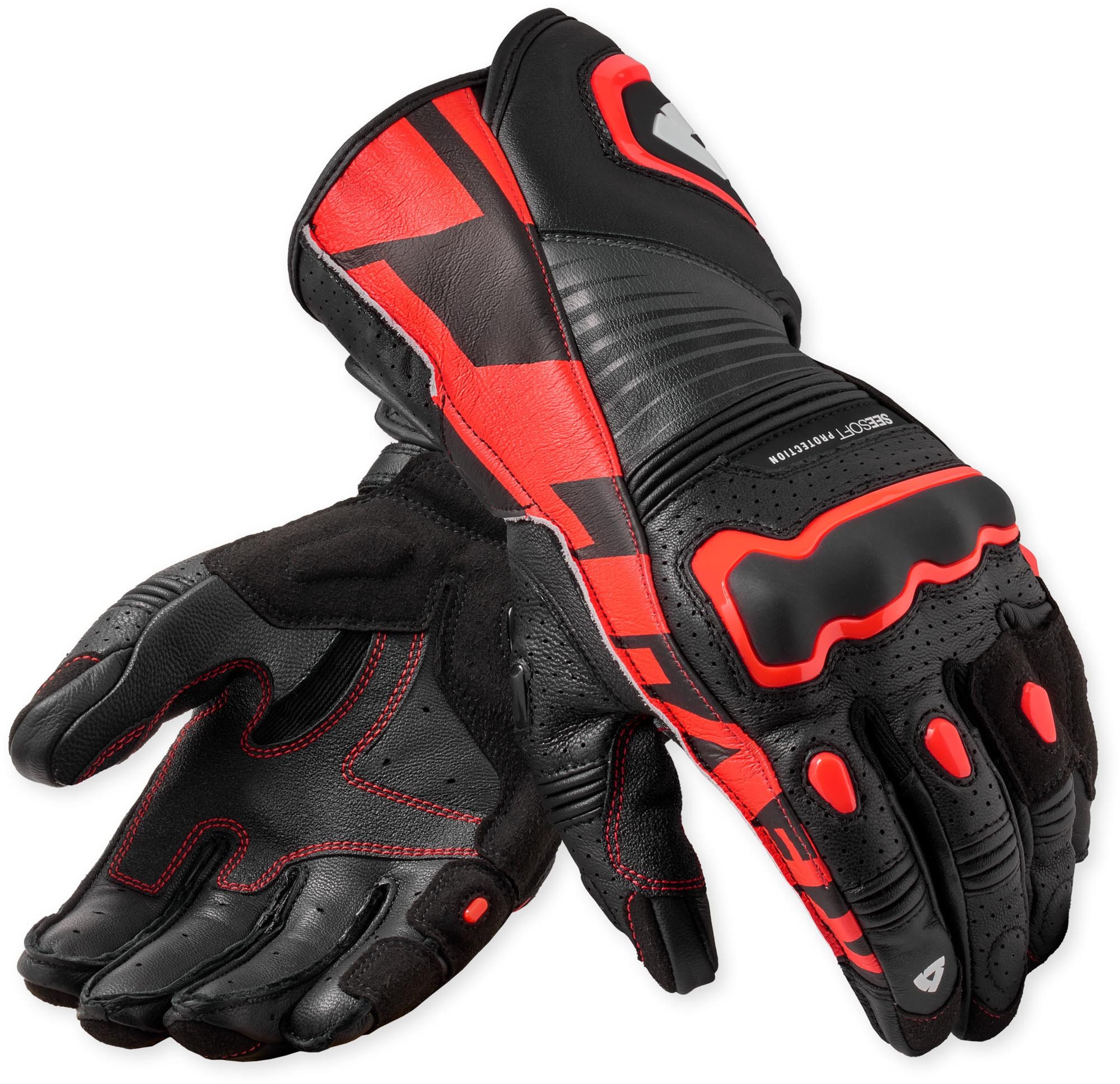Revit Motorradhandschuhe Argon 3 perforierte Motorrad Handschuhe mit Fingerbrücke,lange Stulpe,perforiert,Touchscreenbedienung mög