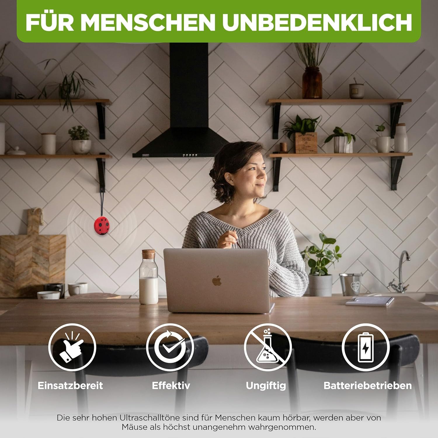 ISOTRONIC Ultraschall-Tierabwehr Mäuse-, Rattenfrei Mobil, Batterie, 1-tlg.