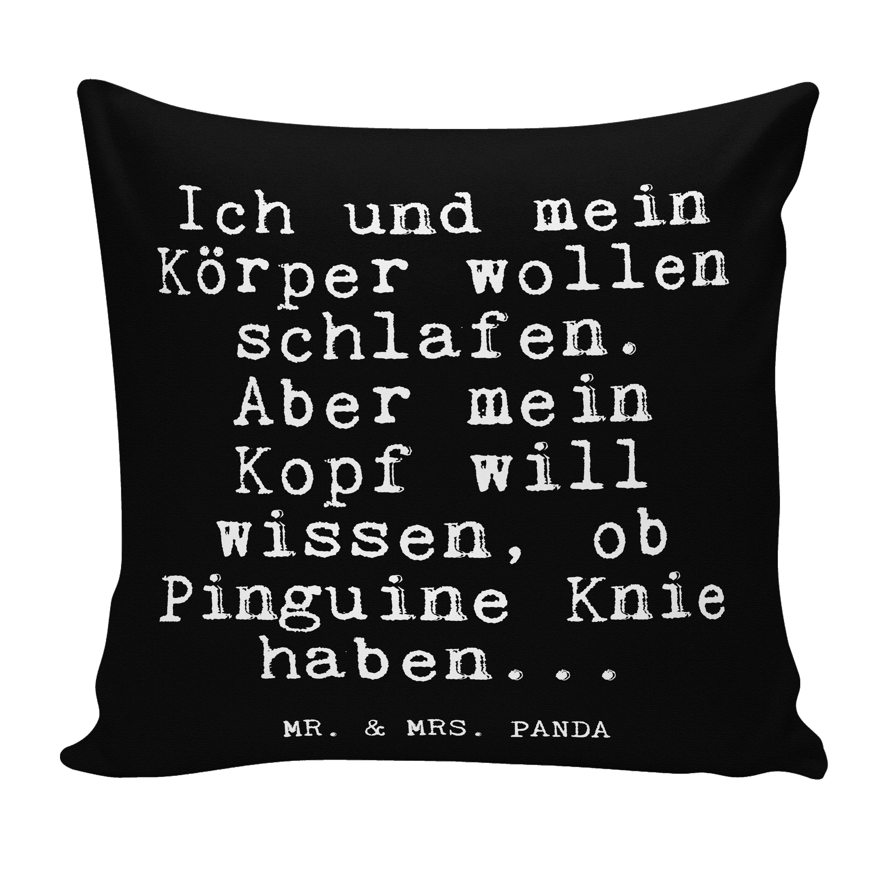 Mr. & Mrs. Panda Dekokissen »Ich und mein Körper... Schwarz Spruch