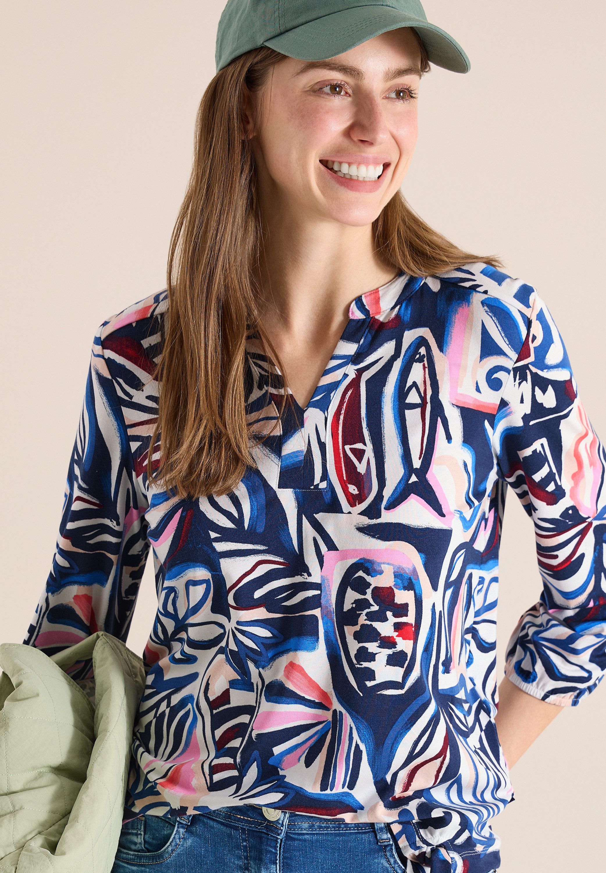 CECIL 3/4-Arm-Shirt mit All-Over Print