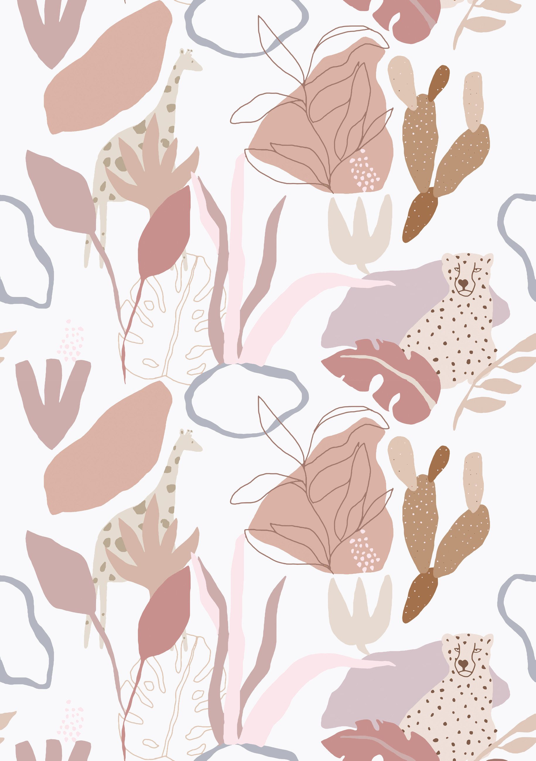 Fototapete Safari in Rosa, Roomblush - RB378