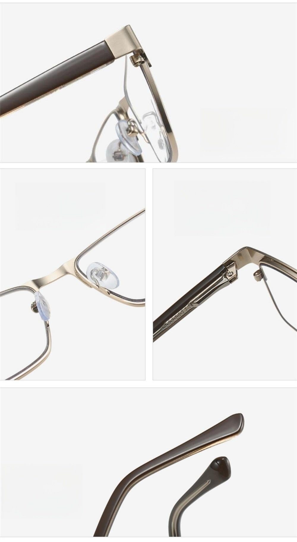 PACIEA Lesebrille Mode bedruckte Rahmen braun anti blaue presbyopische Gläser