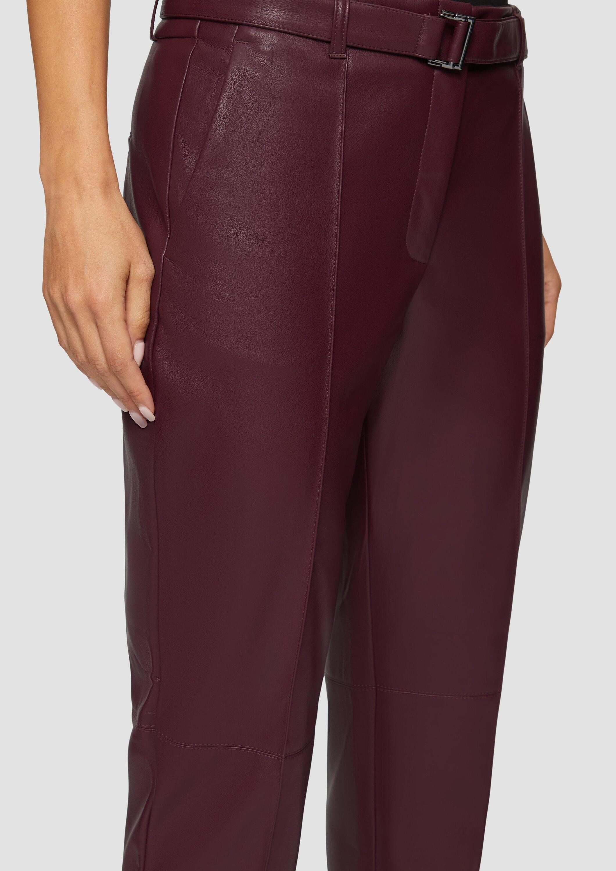 s.Oliver Chinos Hose Regular: Cigarette Pants aus Lederimitat