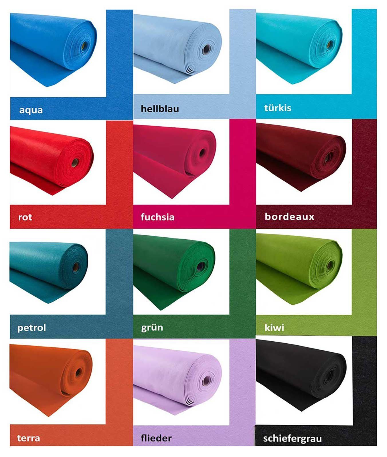 maDDma Stoff Bastelfilz 10m Rolle Filz 90cm x 3mm, bordeaux