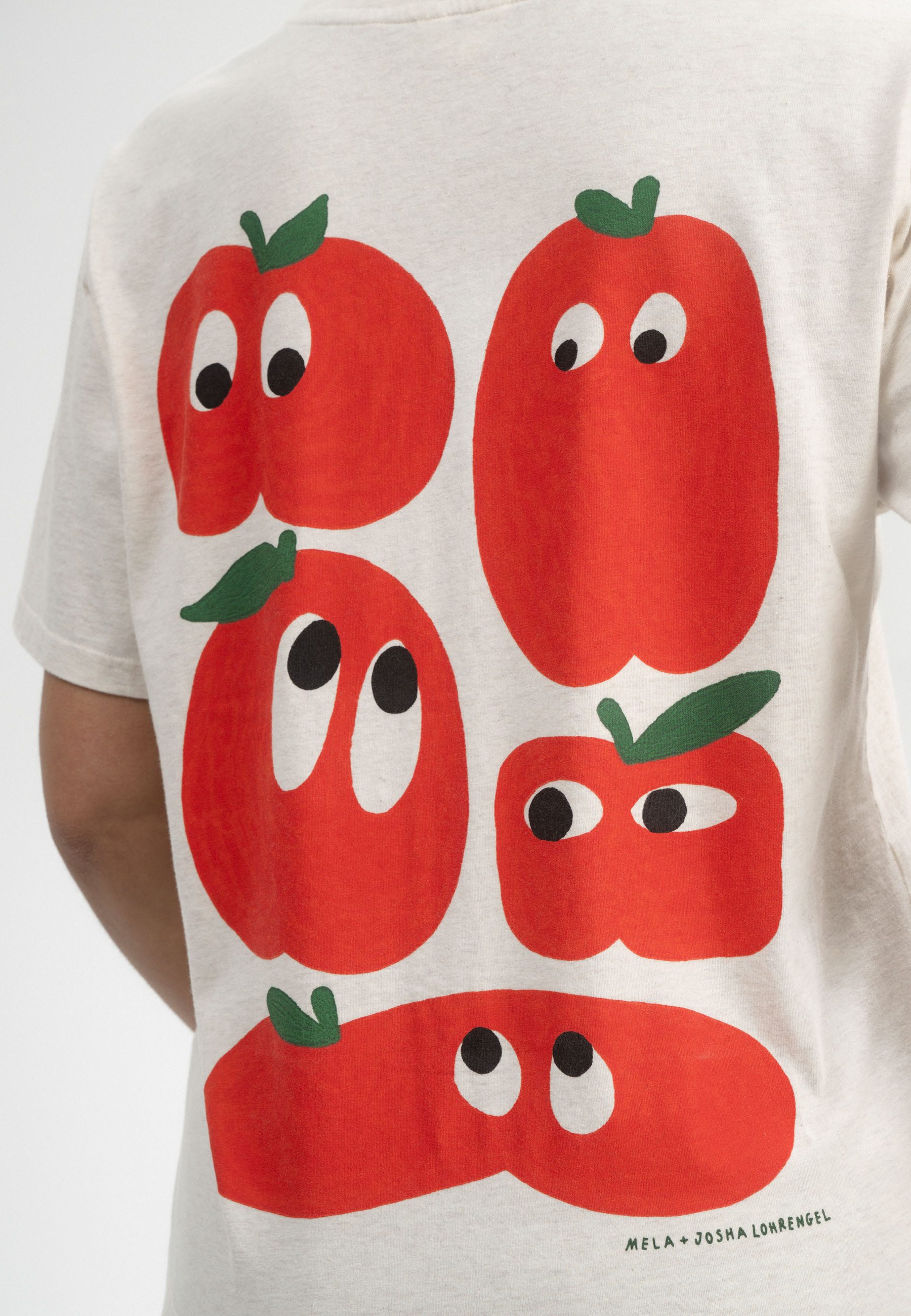 MELA Kurzarmshirt T-Shirt Style Artist Edition Josha Fein gerippter Kragen