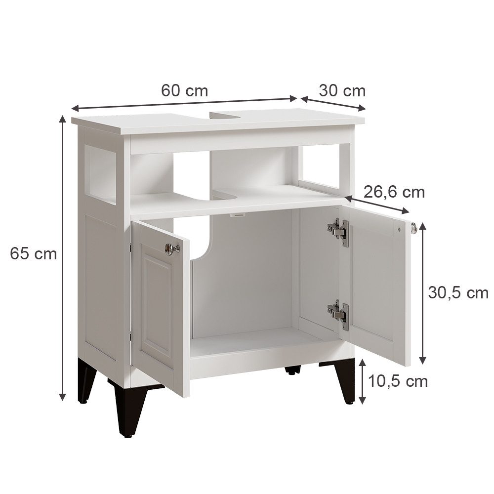 Vicco Waschbeckenunterschrank Vanity, Weiß, 60 x günstig online kaufen