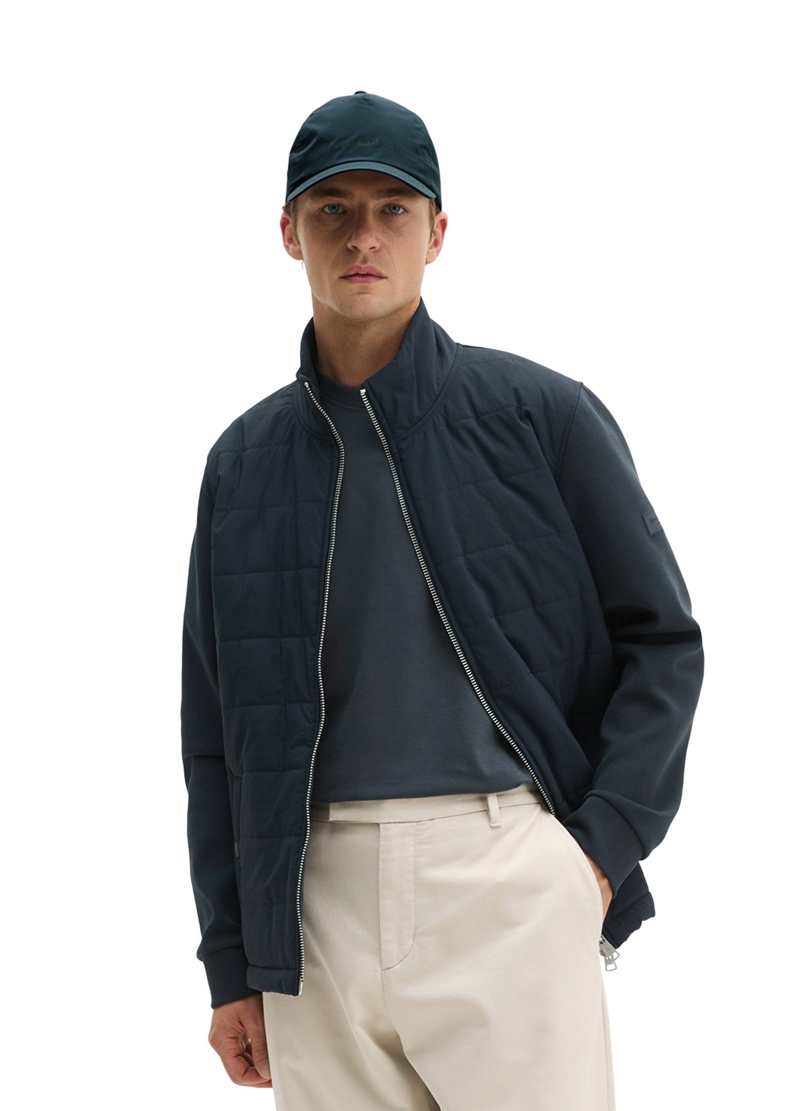 Marc O'Polo Sweatjacke mit Steppkammern vorne