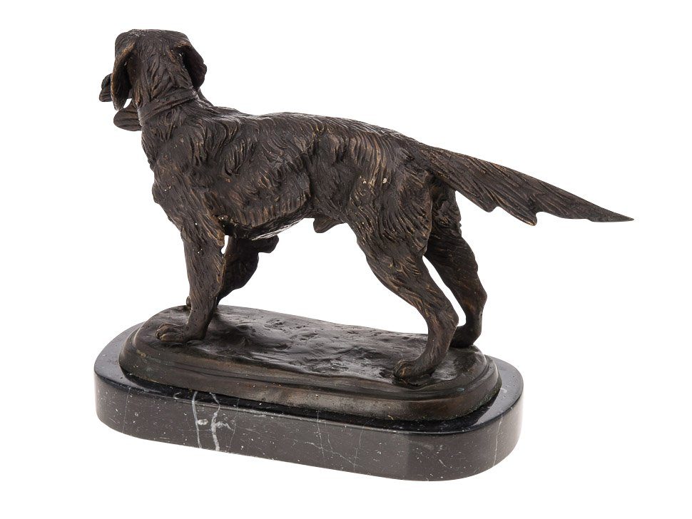 Jagd Aubaho Bronzeskulptur mit Beute Hund Jagdhund Anti Skulptur Figur Skulptur Bronze