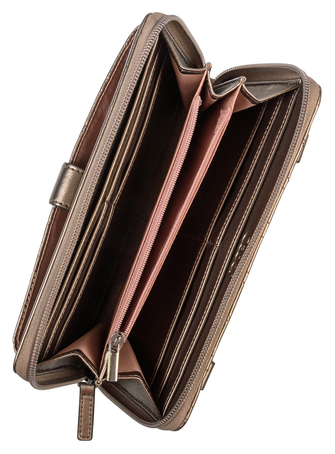 wallet mit Gabor HELLA bronze Geldbörse Long XL, zip Umhängeriemen