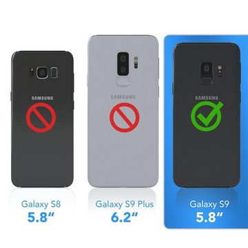 EAZY CASE Handyhülle Liquid Glittery Case für Samsung Galaxy S9 5,8 Zoll, Kratzfeste Silikonhülle stoßfestes Back Cover Phone Case Etui Silber
