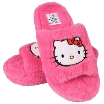 Sarcia.eu Hello Kitty Pink, Damen Plüsch-Pantoffeln auf dicker Sohle Plüsch Hausschuhe