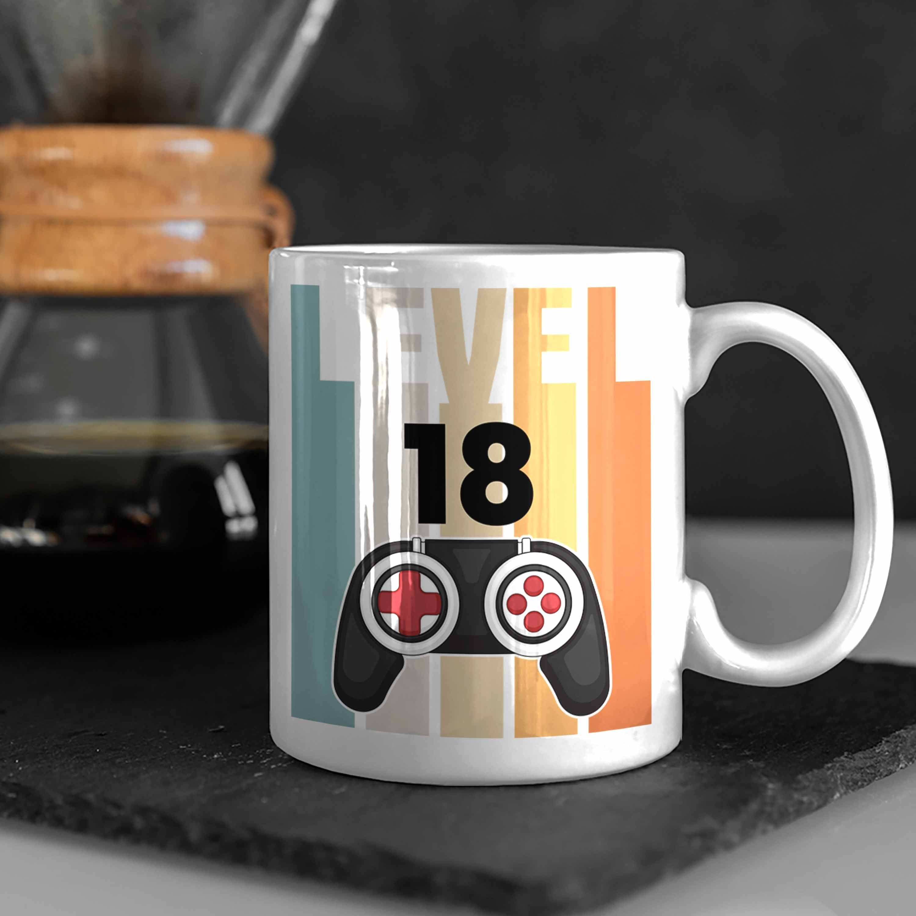 Geschenkidee Trendation 18. - Tasse Gamer Jungen Tasse zum Weiss Geburtstag Jungs Trendation