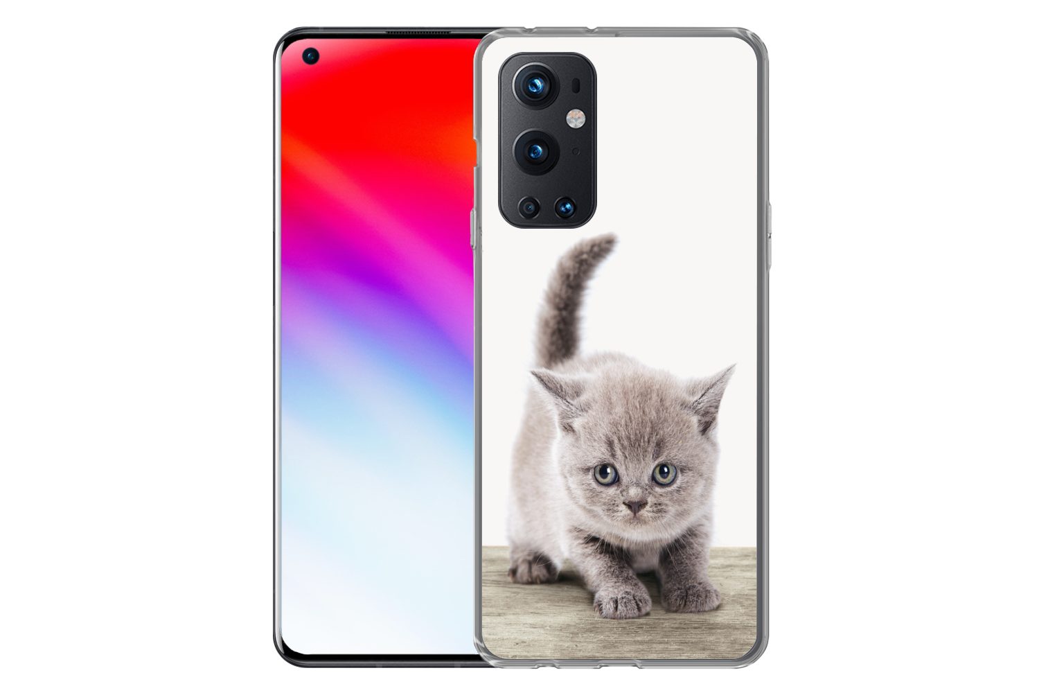 MuchoWow Handyhülle für OnePlus 9 Pro Kätzchen - Katze - Haustiere - Jungen - Kinder - Mäd, Phone Case, Silikon, Schutzhülle Dünn