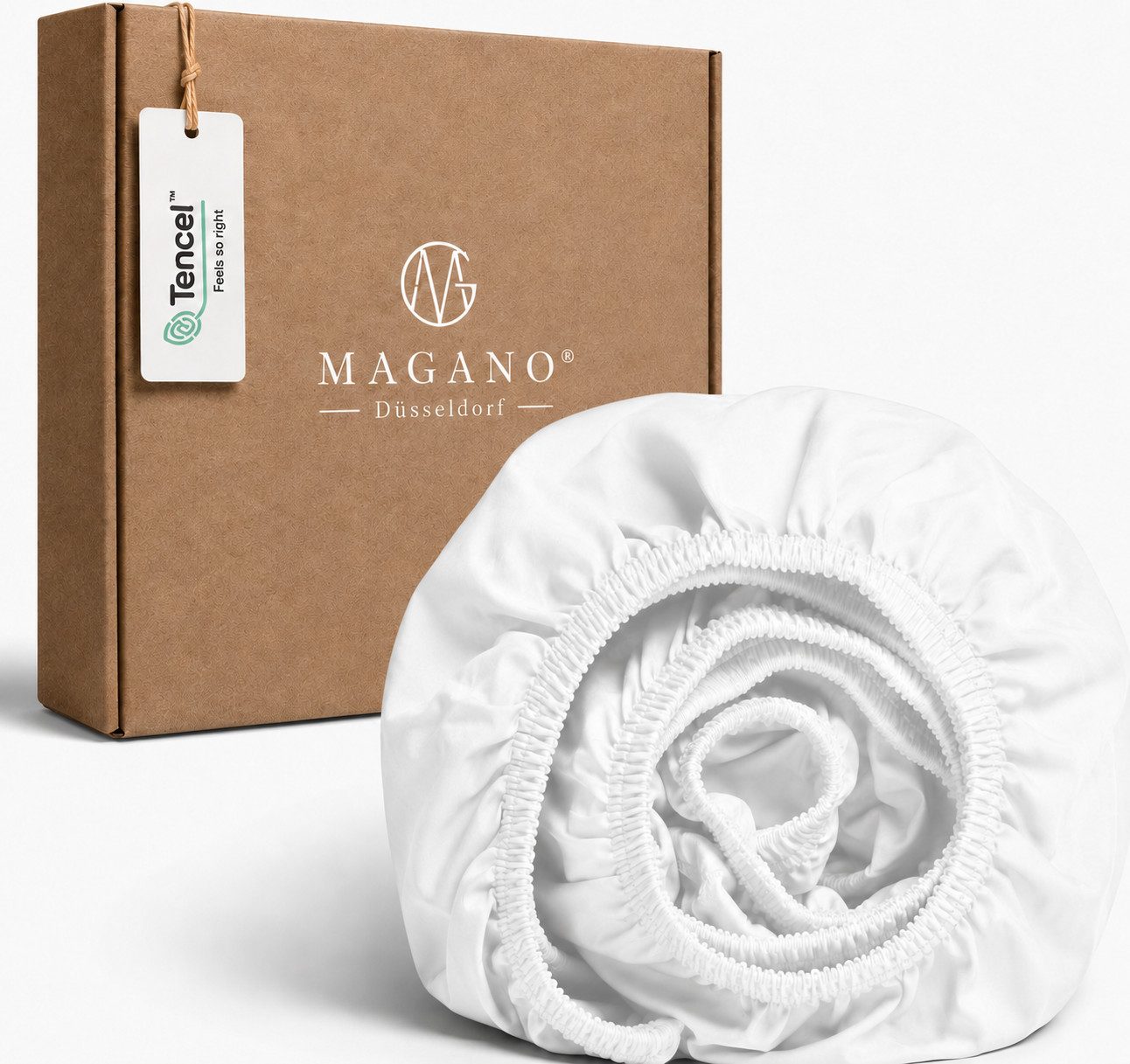 MAGANO Spannbettlaken, Luxus 100% TENCEL ™ Lyocell, Bettlaken, Gummizug: rundum, 400 TC Fadendichte, Hypoallergen, Thermoregulierend