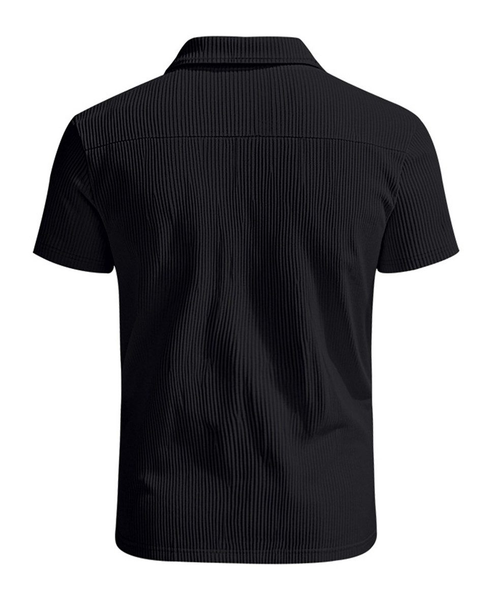 Allthemen Poloshirt mit Cord-Struktur Halbzip Kurzarmshirt günstig online kaufen