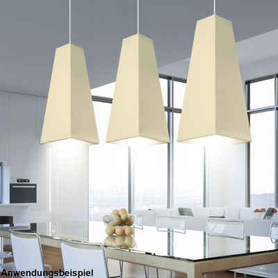 etc-shop LED Pendelleuchte, Leuchtmittel inklusive, Warmweiß, 10 Watt Hänge Lampe Wohn Zimmer Pendel Beleuchtung Textil