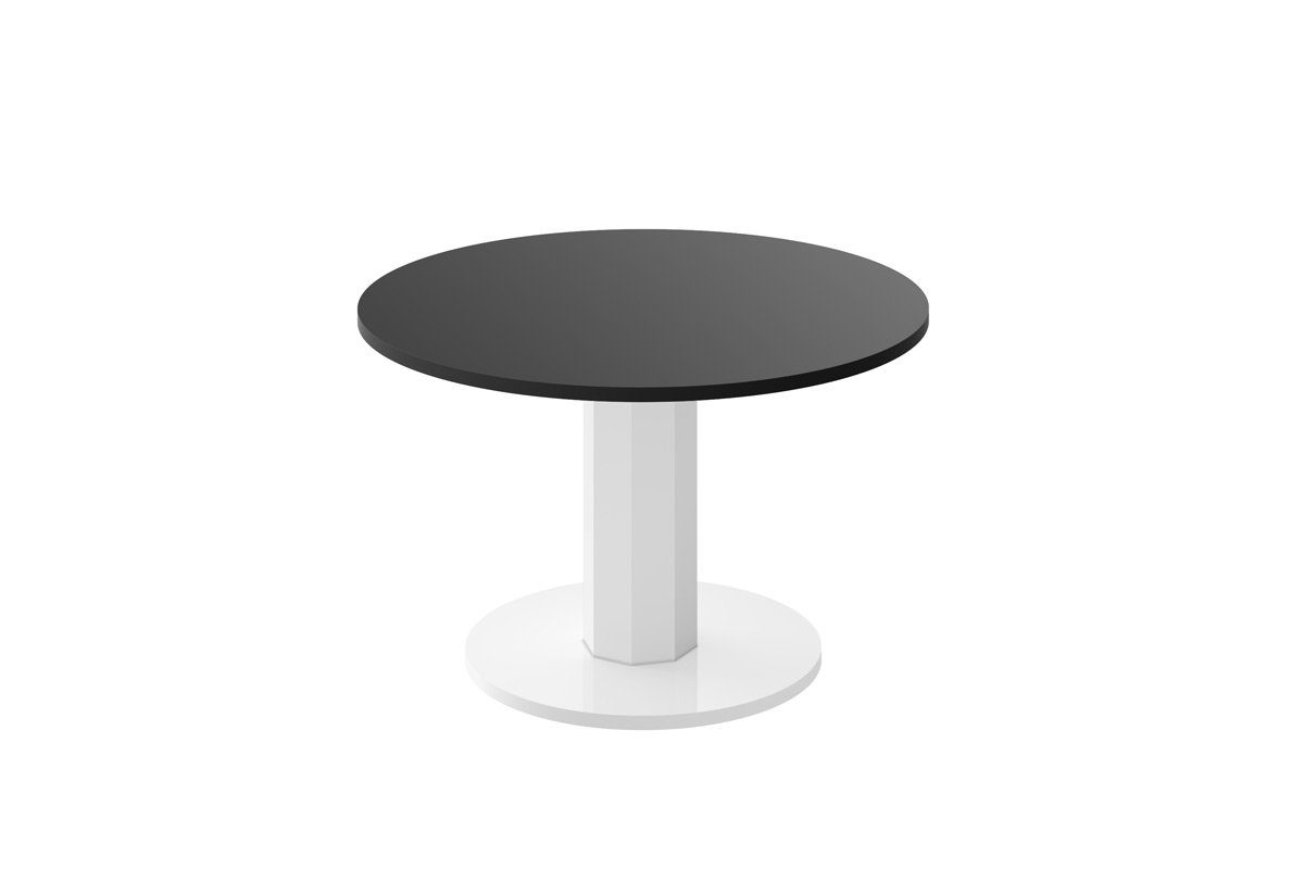 Hochglanz Couchtisch HSO-111 Tisch / Hochglanz designimpex Design Couchtisch Weiß 80cm rund Schwarz Hochglanz