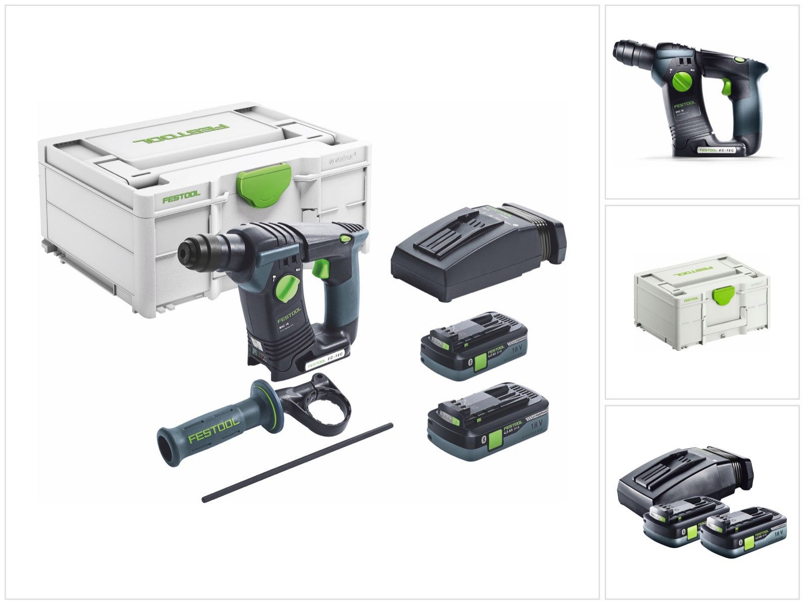 FESTOOL Schlagbohrmaschine BHC 18 HPC 4,0 I-Plus Akku Bohrhammer 18 V 25 Nm 1,8 J SDS Plus Brush
