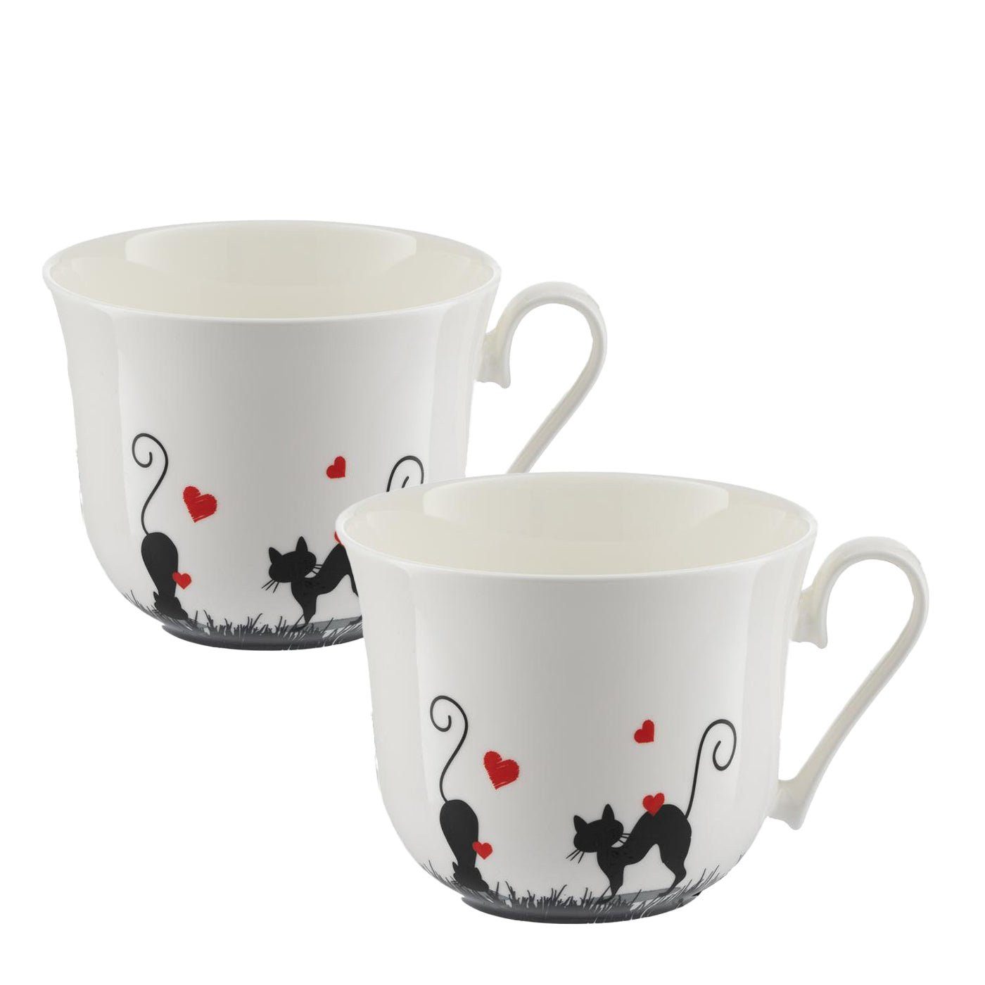 Jameson + Tailor Becher 2er Set Jumbobecher, Brillantporzellan, 2er Set Jumbobecher 0,5 l - Hochwertiges Brillantporzellan