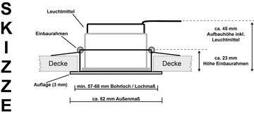 LEDANDO LED Einbaustrahler 3er IP44 LED Einbaustrahler Set extra flach in chrom mit 6,5W Leuchtmi