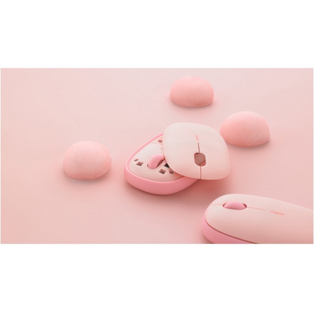 Rapoo M660 kabellose Maus pink - optische Maus. Mäuse (Funk-Datentransfer, 2.4 GHz, Funk-Datentransfer)