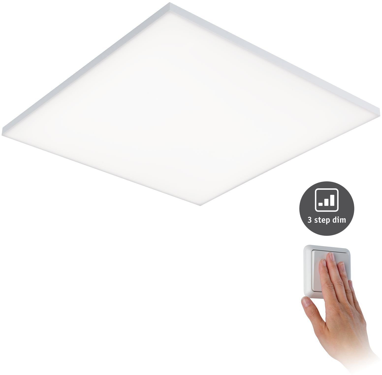 Paulmann LED Panel Velora, LED Lichtpanel zur Warmweiß, Decke flächigen Wand und an integriert, Beleuchtung fest