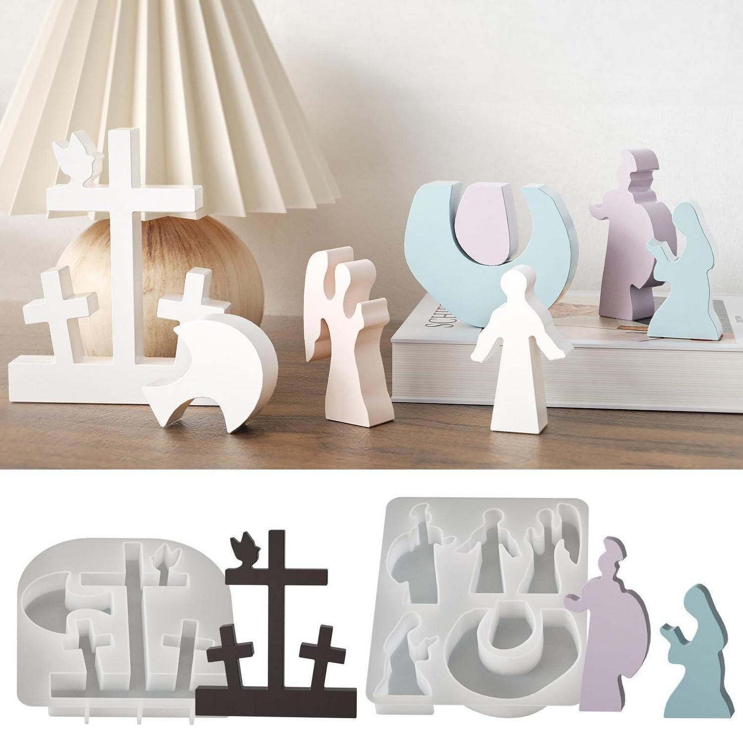 LuxusKollektion Silikonform Silikonformen Gießformen Ostern 4tlg Hase Haus, (4-tlg)